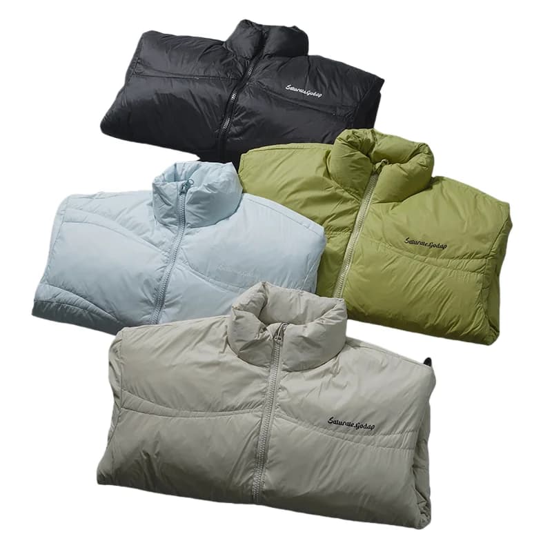 Giacca Piumino Casual in Piuma d'Anatra Leggera Antivento Impermeabile con Collo Alto per Autunno Inverno, Stile Urbano Casual per Coppie
