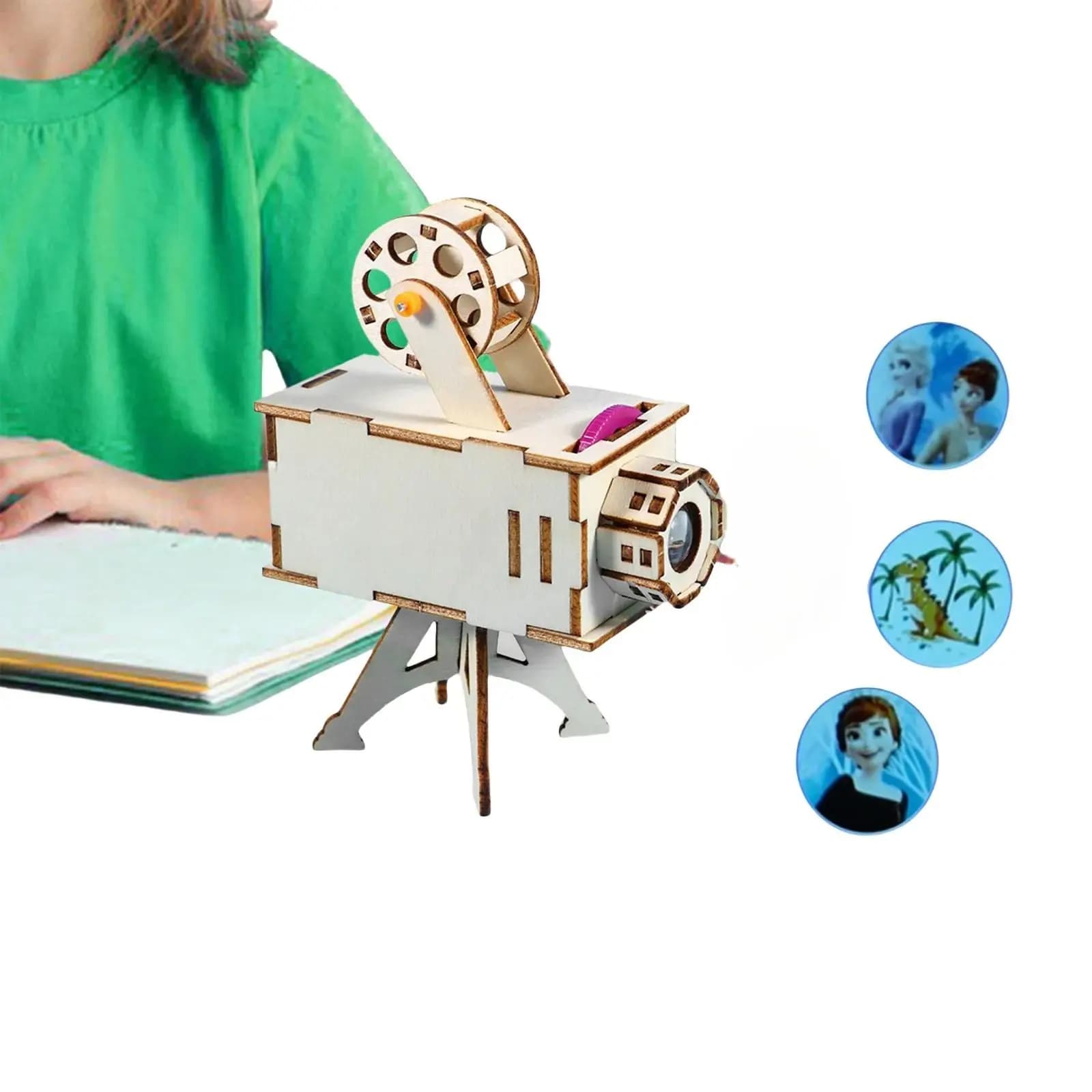 Kit modello di progetto scientifico in legno fai-da-te Giocattolo per esperimenti scientifici Giocattoli per l'apprendimento precoce per regali per bambini Proiettore di compleanno