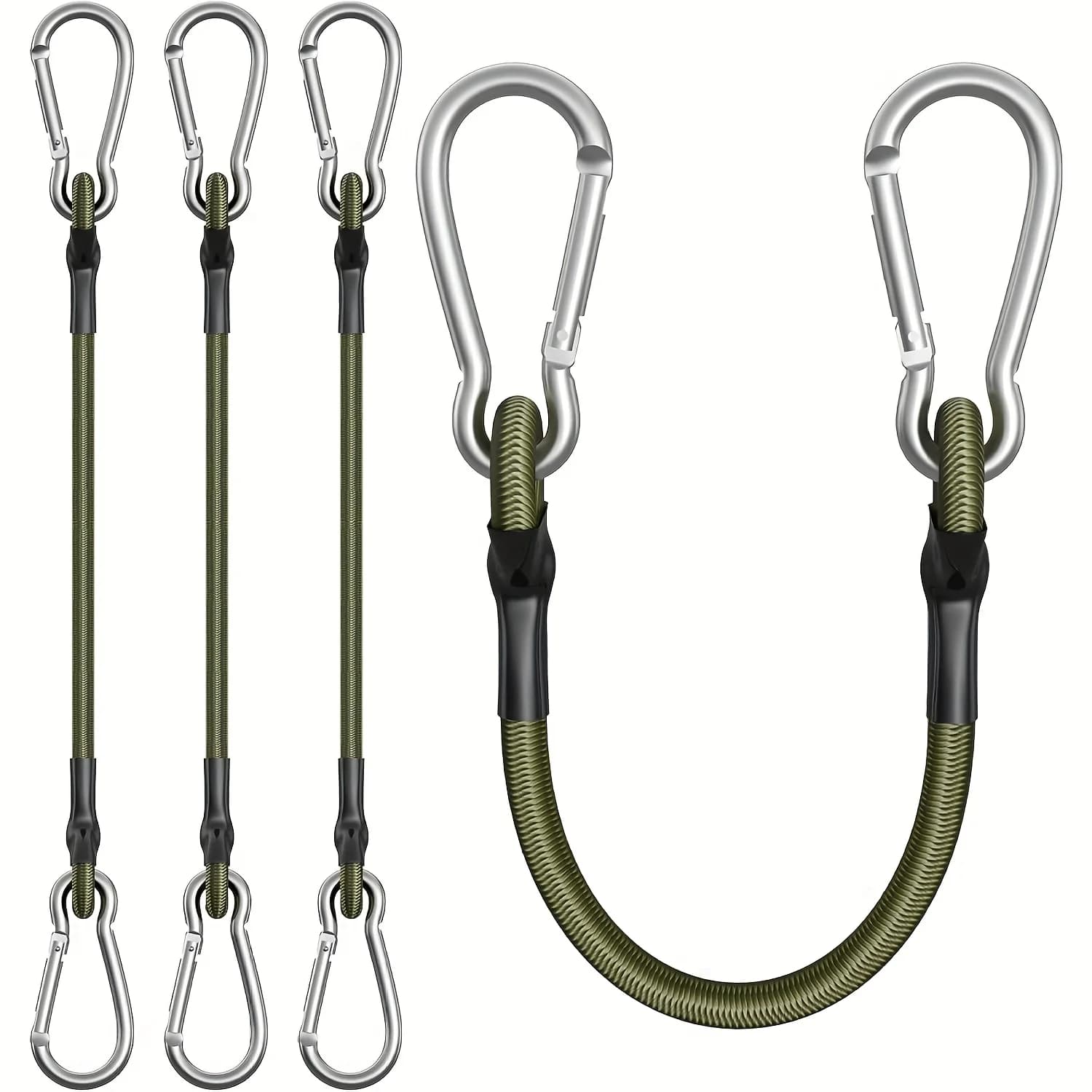 2Pcs Elastic Rope Aluminum Hook 8mm Shock-absorbing Rope Flexible Tent Cord Luggage Binding Strap for Outdoor Camping Hiking