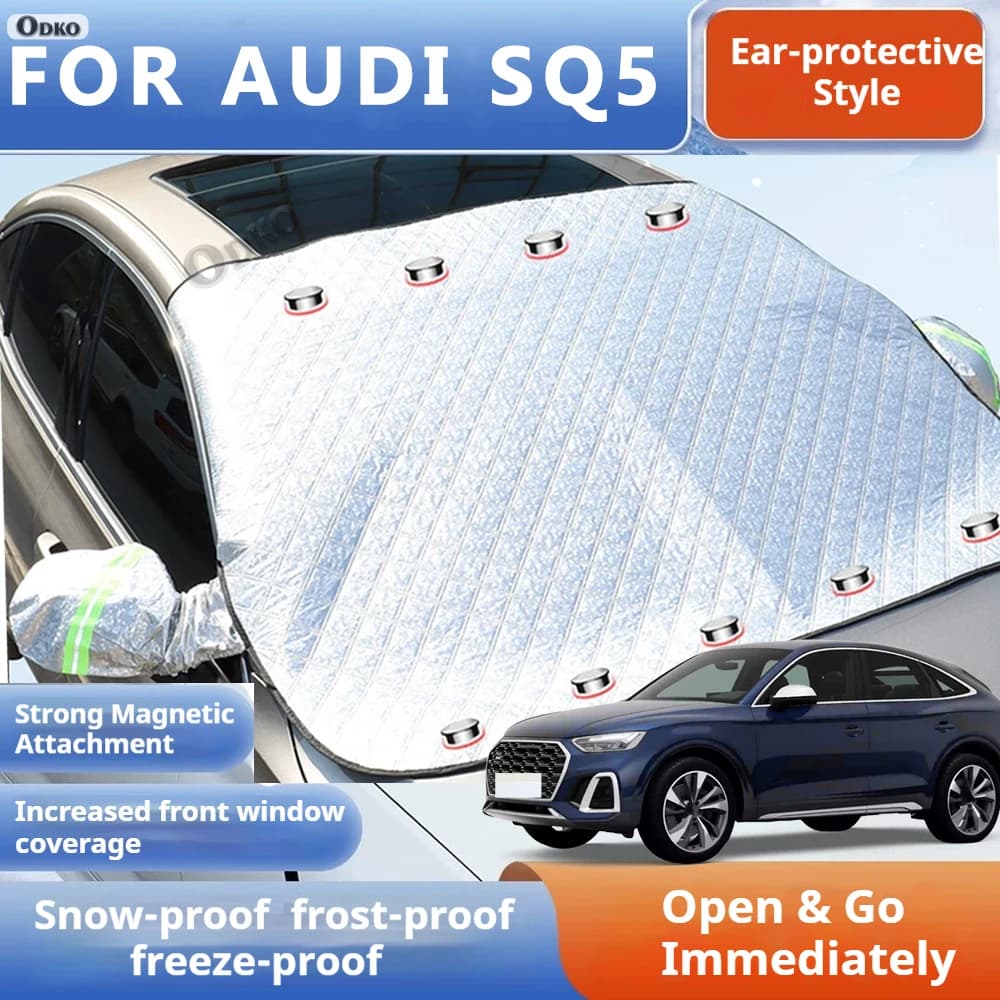 Parasole per auto ispessito con 5/9 magneti, protezione UV e anti-neve per AUDI SQ5 Sportback