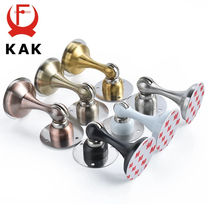 KAK Adesivo fermaporta magnetico in acciaio inossidabile Supporti per porte nascoste Cattura da pavimento Hardware per porta fermaporta senza chiodi montato a parete