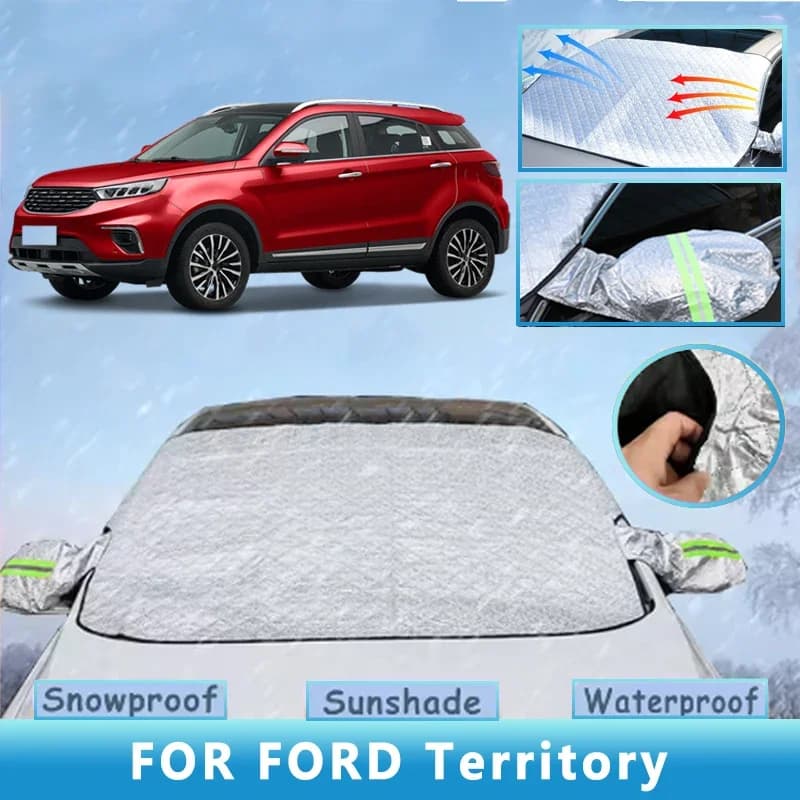 Copertura per parabrezza parasole per auto addensata ora con 5/9 magneti Protezione UV Luce solare anti-neve per territorio FORD