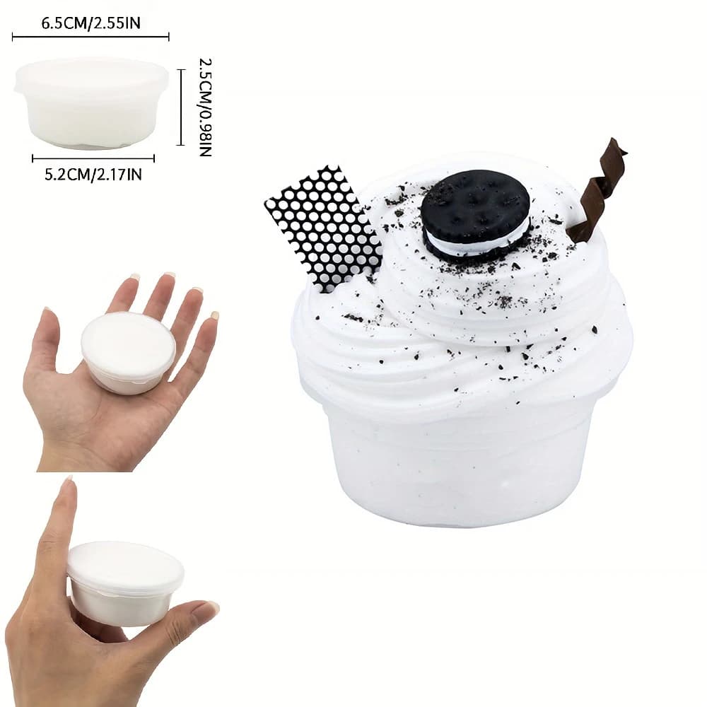 Slime Festivo al Burro di Biscotti da 2.03oz, Kit Fai-da-te in Argilla Morbida a Forma di Torta, Pasta Soffice Non Appiccicosa per Alleviare lo Stress e Regali Festivi