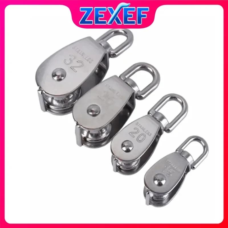 ZEXEF Estrattore per puleggia in corda in acciaio inossidabile M15 M20 M25 M32 M50 Set di strumenti di sollevamento girevole a ruota singola Motore a rulli addominali addominali