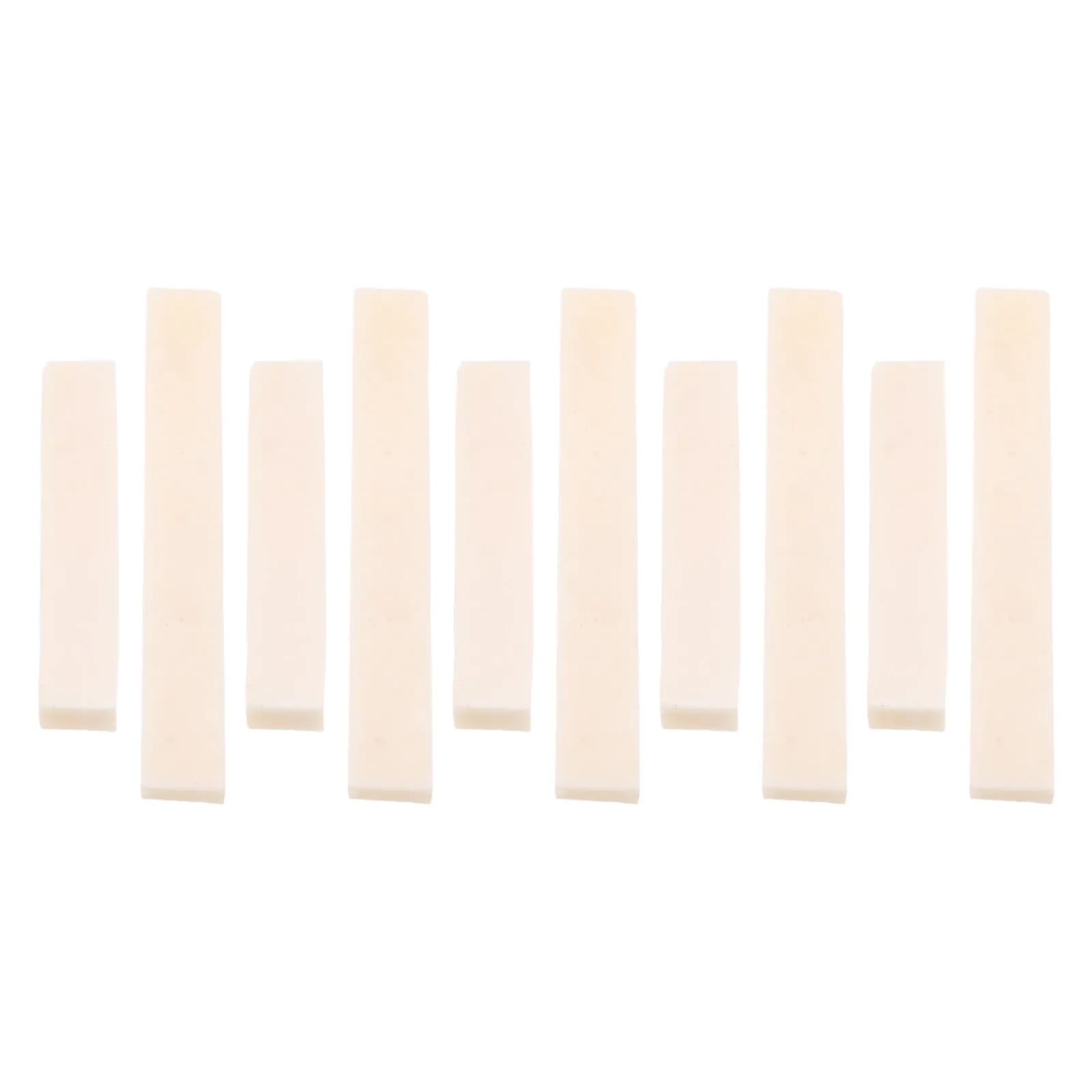 5Sets Bone Nut and Saddle Set for Acoustic Guitar Classical Guitar Electric Bass Mandolin Banjo Ukulele Unbleached Premium