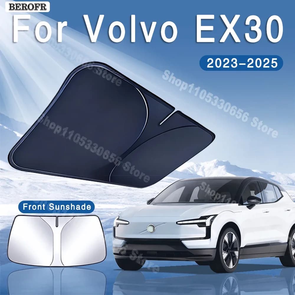 For Volvo EX30 2023 2024 2025 Foldable Car Sun Visor Front Windshield Sunshade Heat Insulation Summer Cooling Auto Accessories