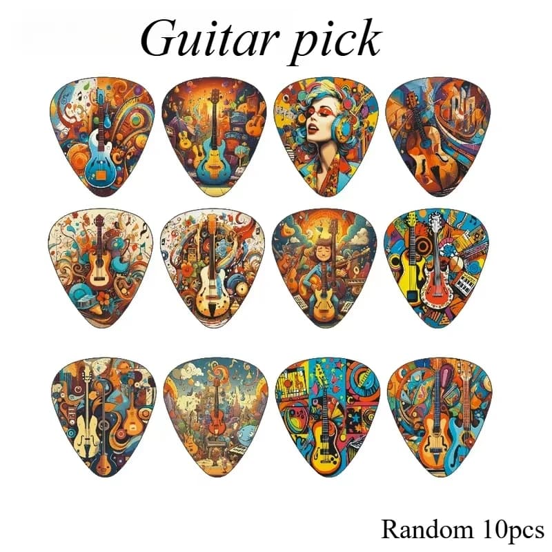 10 Pz Casuale Nuovo 0.46/0.71/1.0 Mm Palette per Chitarra Cartoon Coppie Plettri per Chitarra Acustica Accessori per Strumenti Musicali Pick Guitar