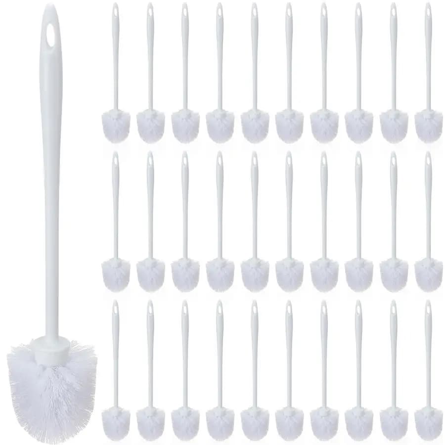 30 Pieces Commercial Toilet Brushes from 14,2 Inches, Long Brushes Cabinet Cleaning Resistant, For Bathroom Cleaning Supplies