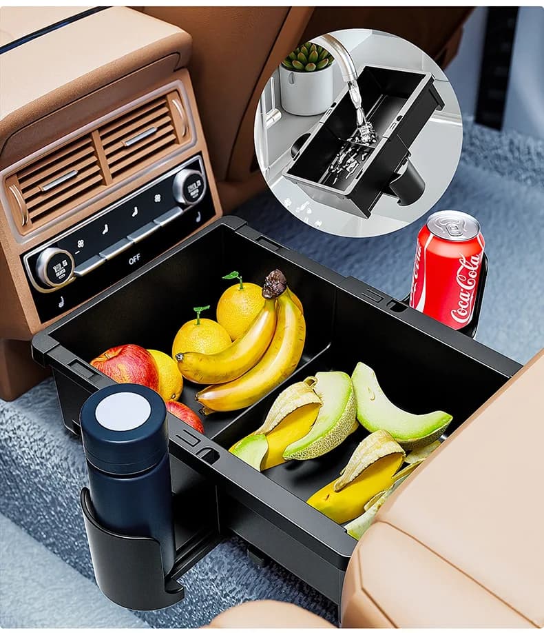 Scatola portaoggetti per auto, organizer per scatola bracciolo sedile, portabicchieri per auto regolabile universale, forniture interne, porta fazzoletti per auto