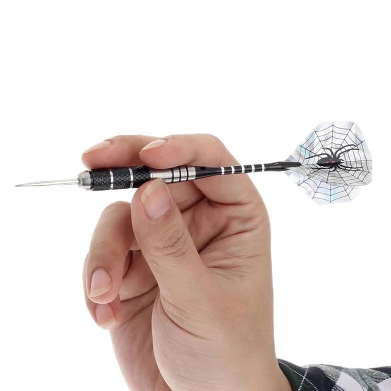 3Pcs Professional Steel Tip Darts Set Darts with Spider Flame Pattern Dart Flights Competitive Sports Throwing Game Accessory