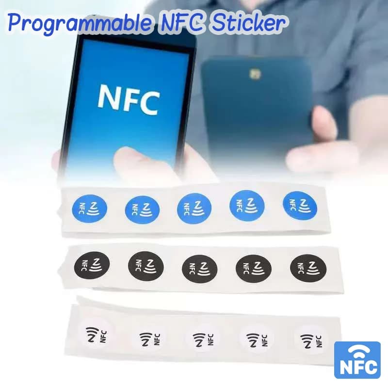 10 etichette adesive NFC 215 NFC programmabili 13,56 Mhz con chip NFC215 ad alta capacità di 504 byte compatibili con Android e iPhone