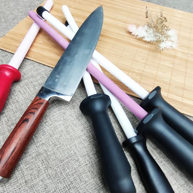 8/10/12 Inch Professional Ceramic Knife Sharpener Rod Durable Knife Grinder With Non-Slip Handle Kitchen Knife Sharpening Blade