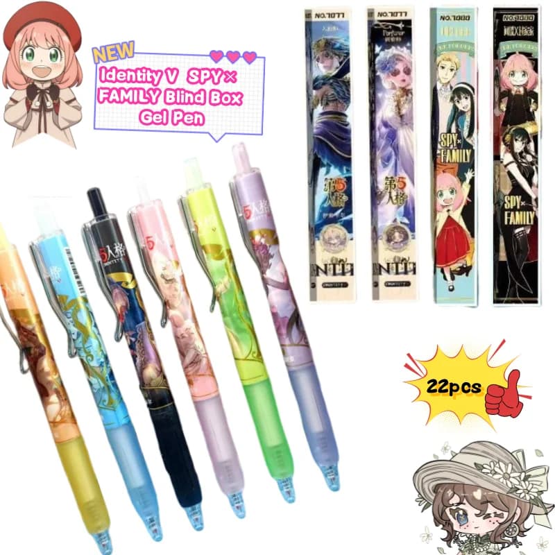 Identity V SPY×FAMILY penna scatola cieca creativa di alto valore stampa fai da te studente speciale stampa azione penna gel liscia ad asciugatura rapida regalo