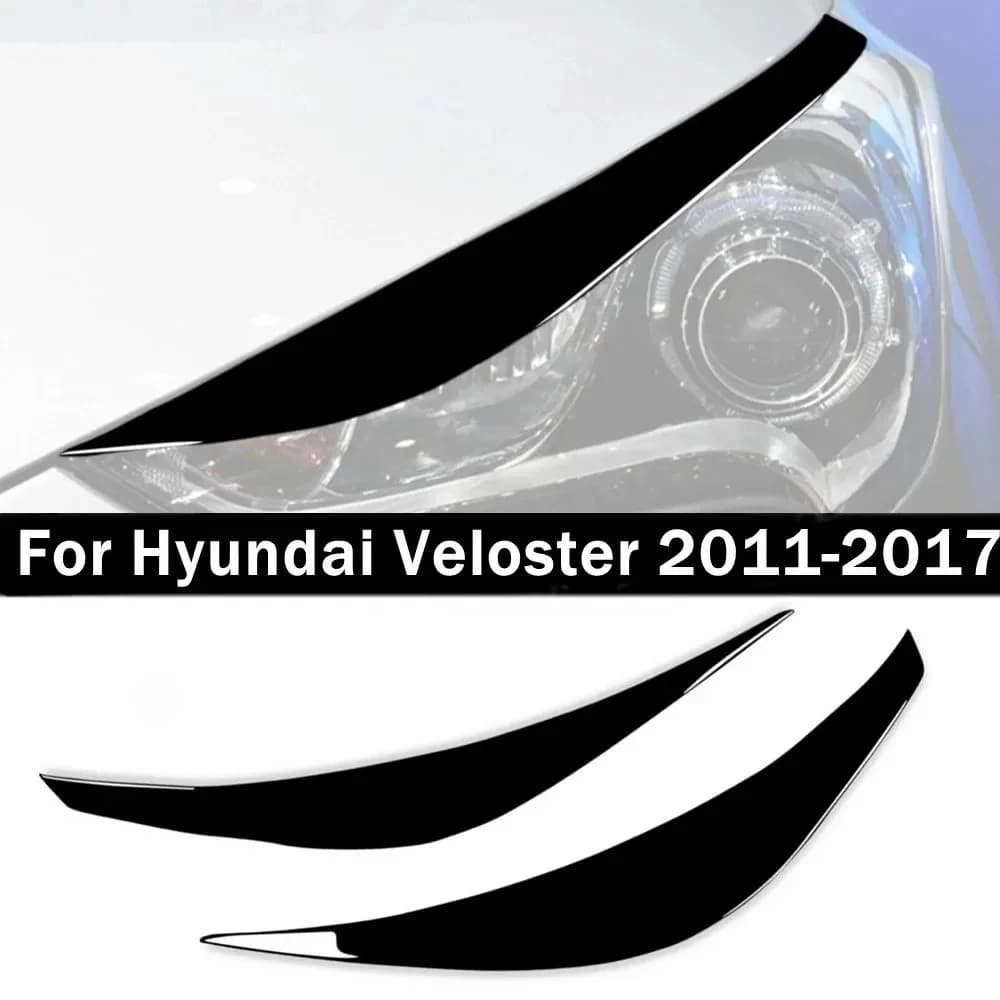 Per Hyundai Veloster 2011-2017 PVC Nero Resina Epossidica Auto Faro Sopracciglio Trim Adesivo Accessori Auto