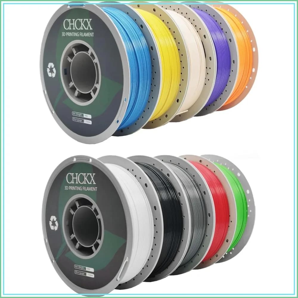 10 Rolls PETG Filament Bundle, 1.75mm, +/-0.03mm, 1kg Each, 10 Colors, Fit Most 3D Printers