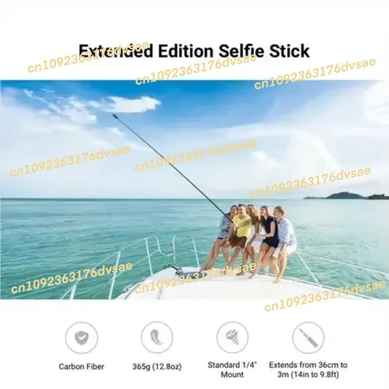 Disponibile Insta360 Nuovo selfie stick in fibra di carbonio ultra lunga edizione estesa da 3 m per Insta 360 ONE X2 /ONE R/ONE X