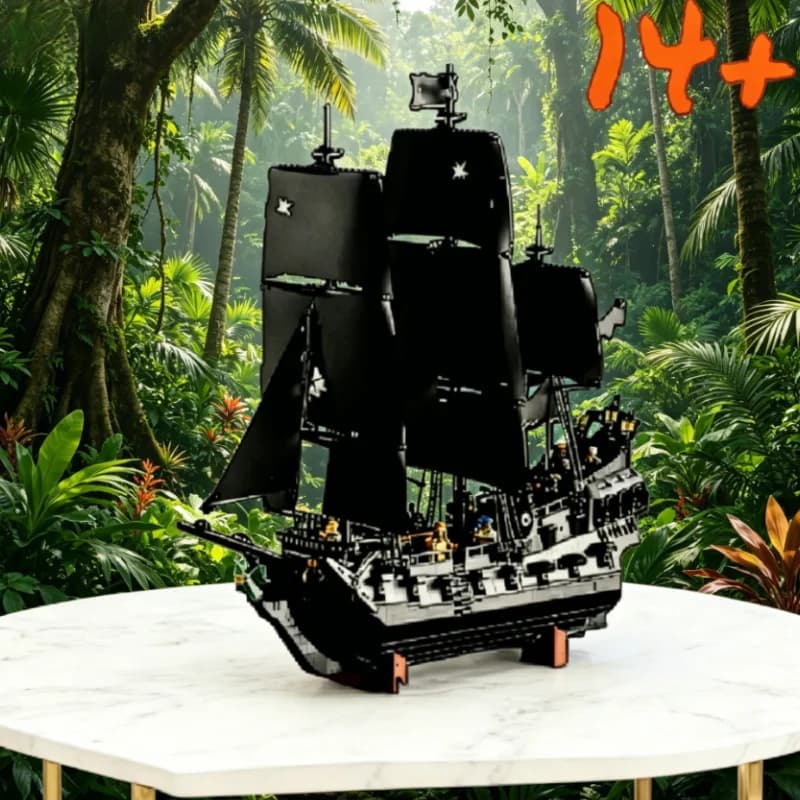 In Stock Sparrow's Pirate Ship Building Blocks Bricks Classic Sea Vessel Sailboat Diy Assembling Model Diy Toy Popular Gifts