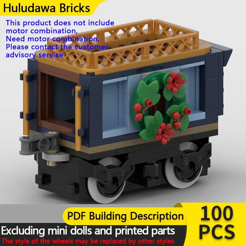 City Car Model MOC Building Bricks Winter Holiday Express Train Modular Technology Children Holiday Gifts Assemble Toys Suit