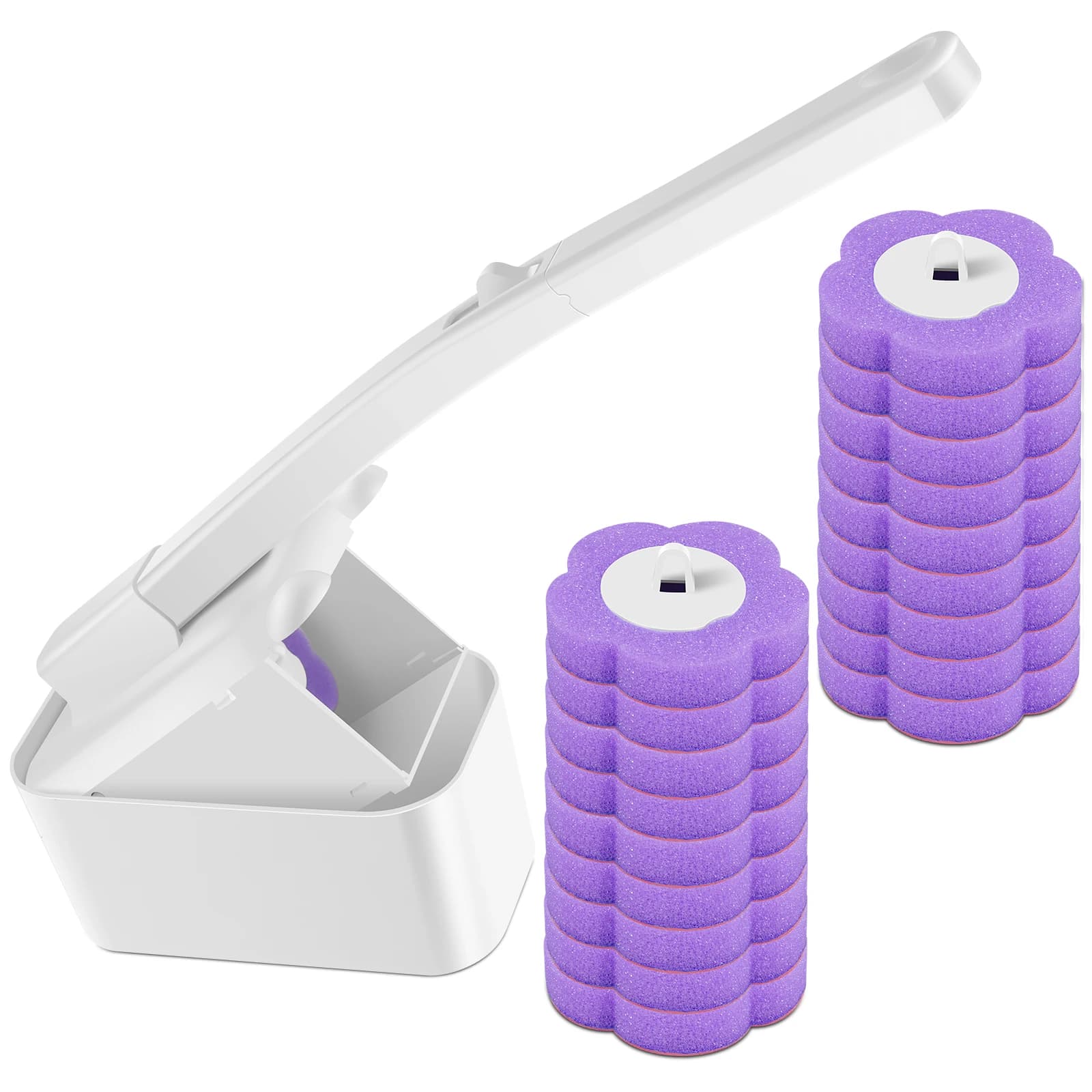 Kit bacchetta per la pulizia della tazza del WC usa e getta Pratico scopino per WC con testina sostituibile Accessori da bagno multiuso