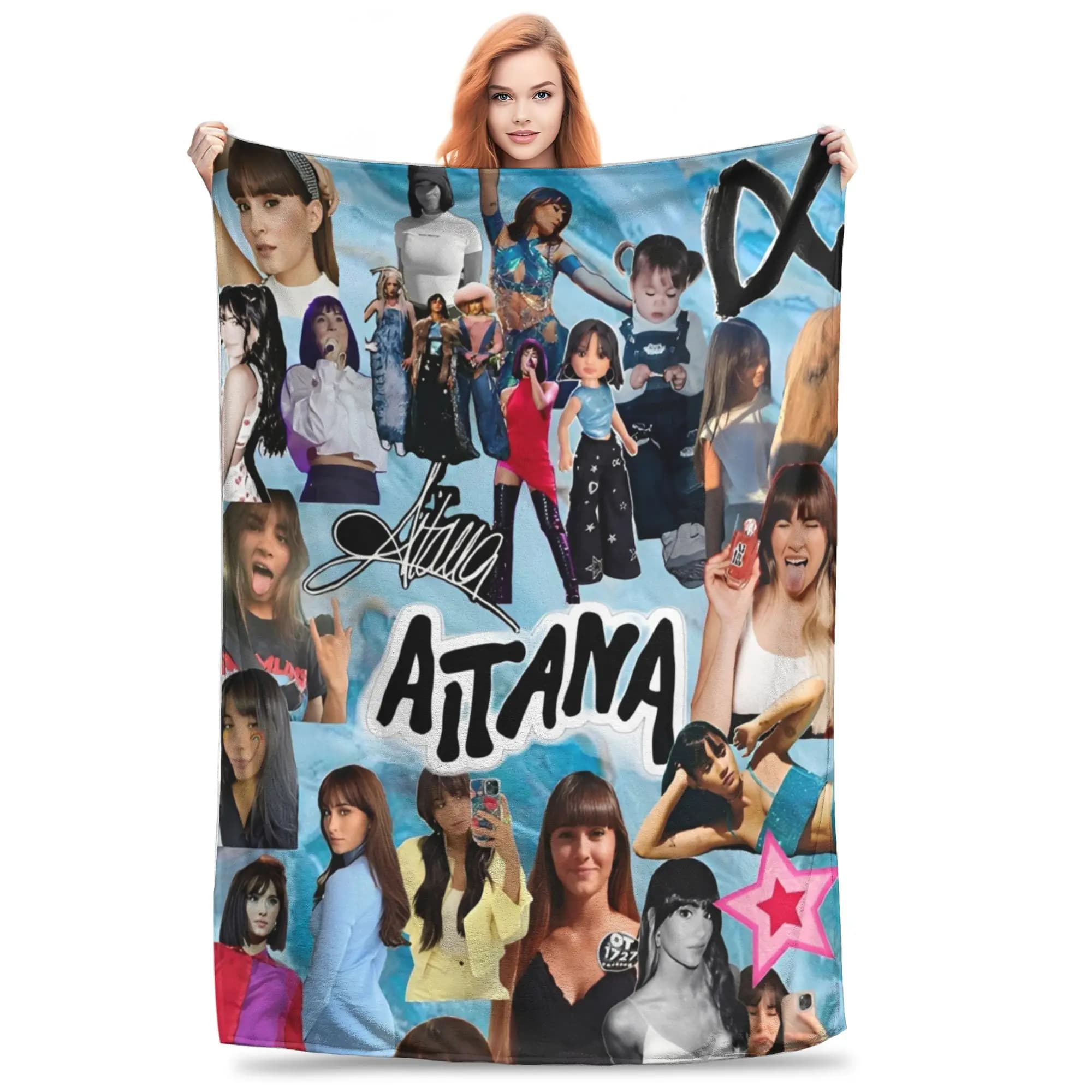Coperta Singer Aitanaed Tour, coperta in peluche vintage traspirante per la casa, primavera e autunno