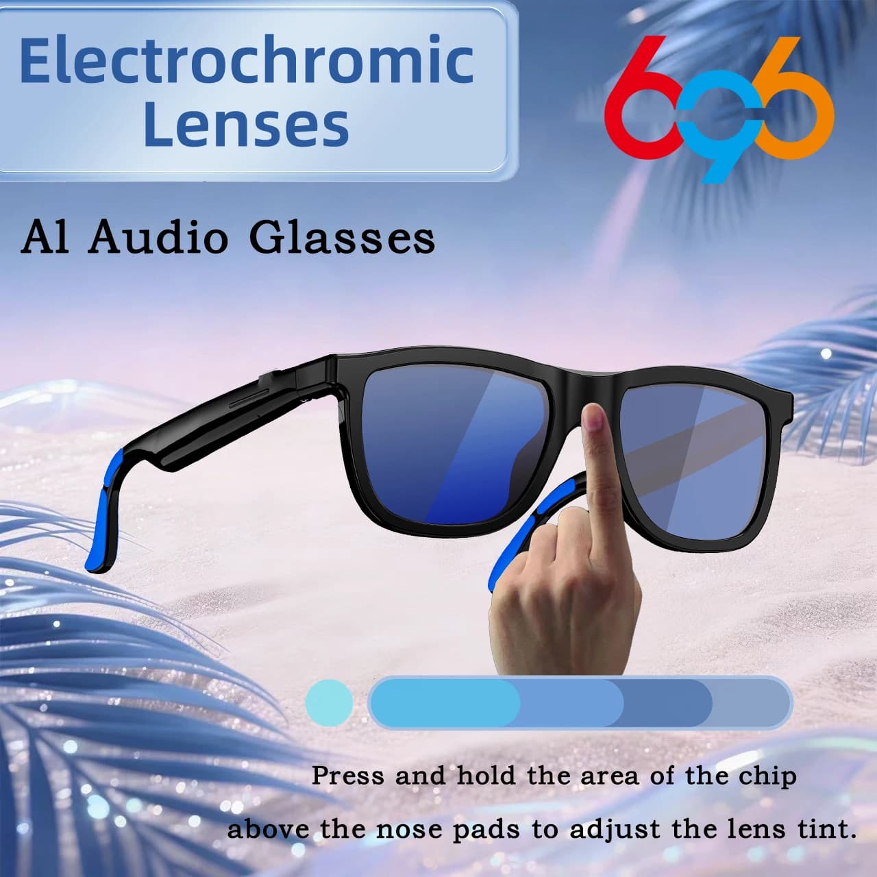 New AI Audio Glasses with Electronic Lenses, Bluetooth Calls, Double Microphone with Noise Reduction, Sunglasses at Fashion
