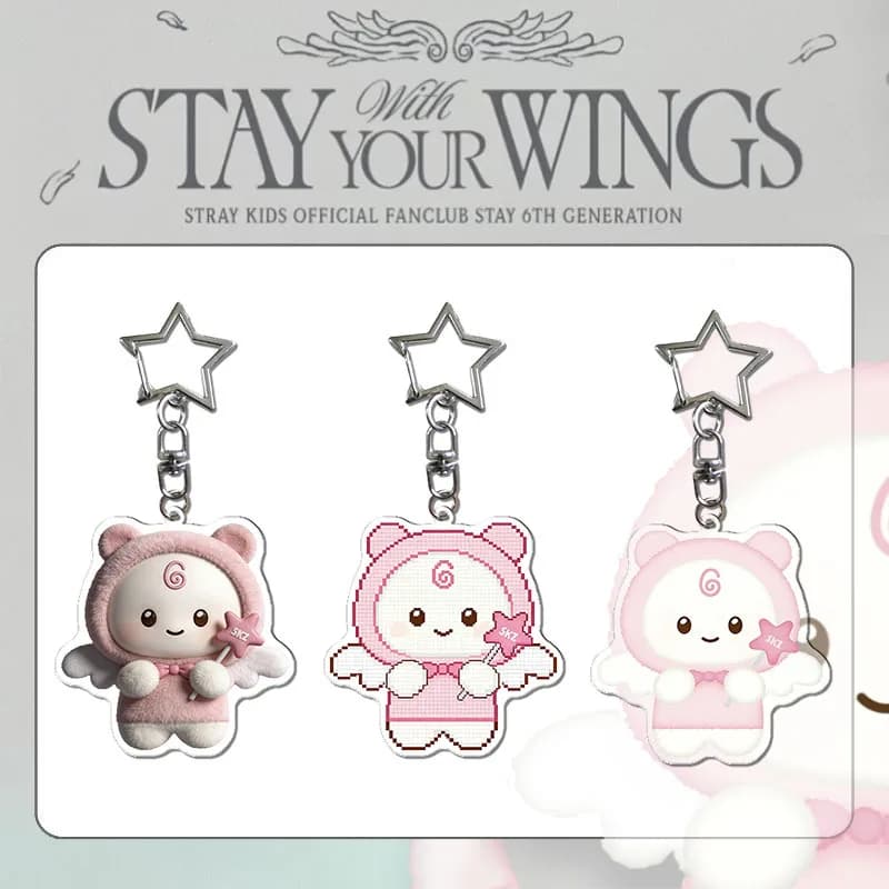 Portachiavi in acrilico StrayKids STAY, ciondolo regalo per i fan, puzzle con personaggi SKZOO, gadget a tema cartone animato