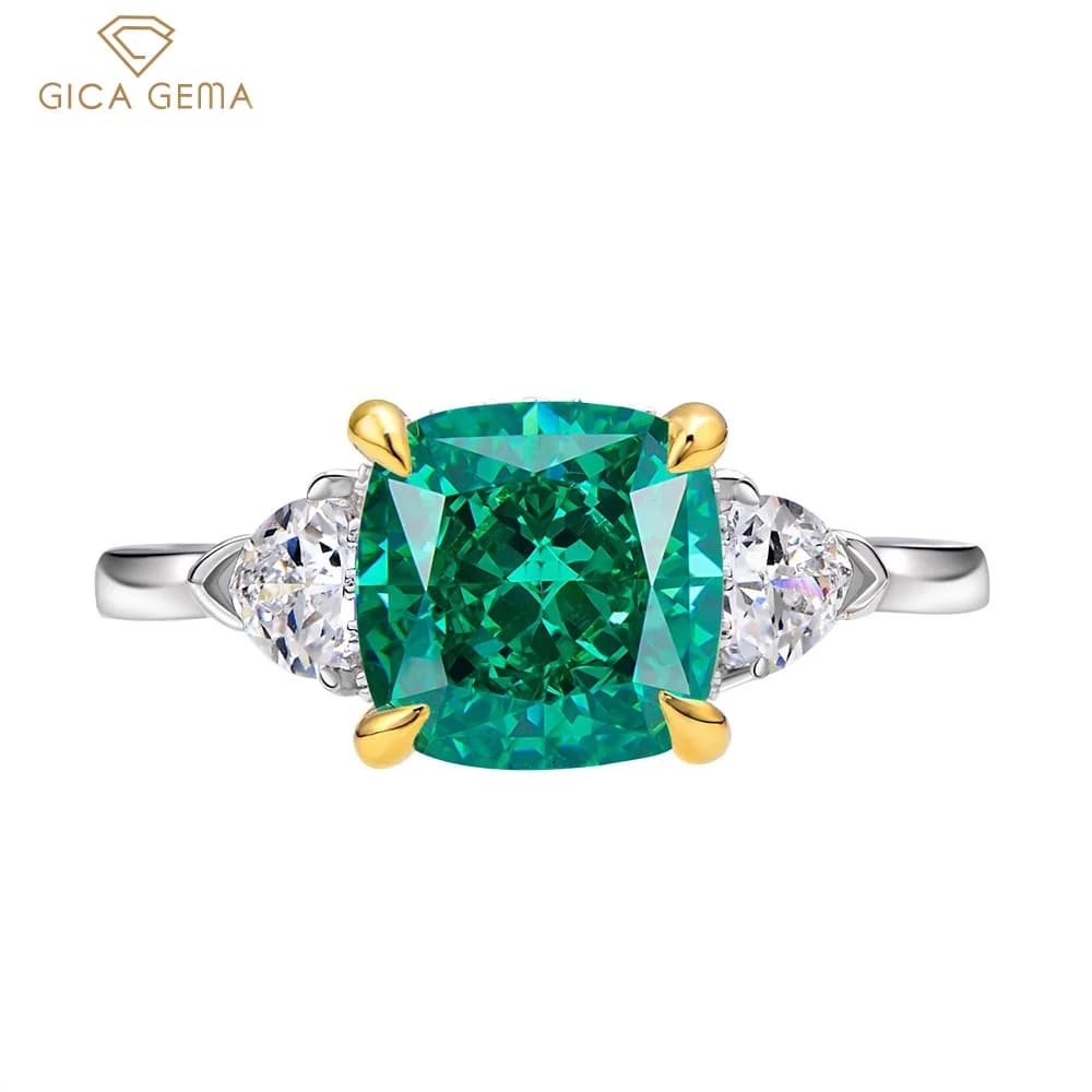 Gica Gema 925 Sterling Silver Crushed Ice Cut Created High Carbon Diamond Wedding Engagement Rings For Women Fine Jewelry Gifts