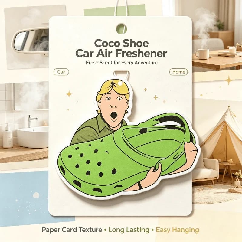 Car Air Freshener Pop Art Green Clog Shoe Cartoon Hanging Fragrance Ornament Funny Car Rearview Mirror Decor Novelty Scent Gift