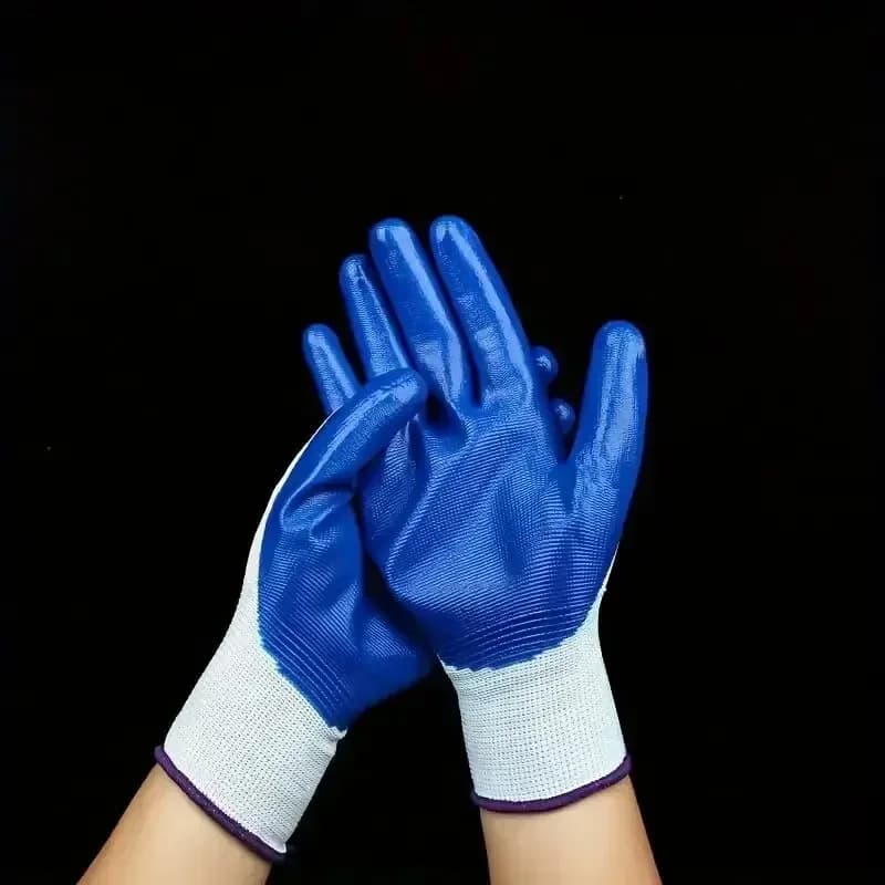 12 paia di guanti da lavoro resistenti all'usura antiscivolo in lattice sottile, guanti sottili ispessiti con colla in gomma, protezione del lavoro