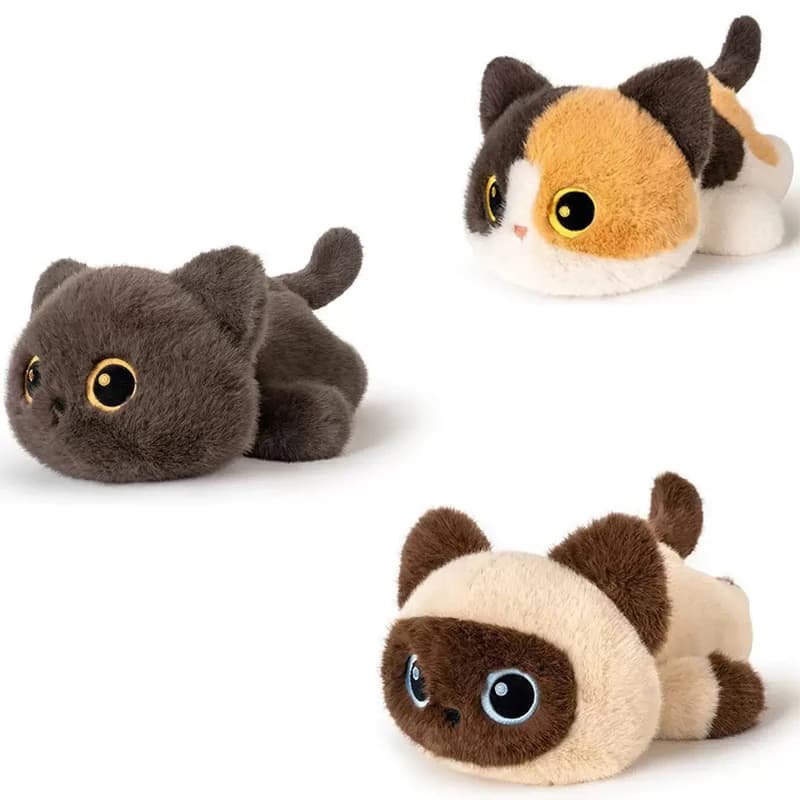 NEW 30cm Black Cat Siamese Kitten Plush Toys Cartoon Lifelike Kitten Dolls Animal Artificial Touch Doll toy Birthday Gifts