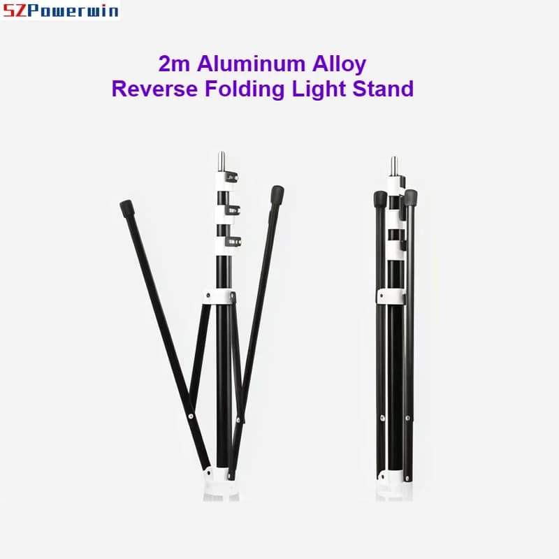 Supporto per Luci Pieghevole in Lega di Alluminio da 2m | Treppiede Portatile per Flash da Studio, Luce LED e Attrezzatura Fotografica