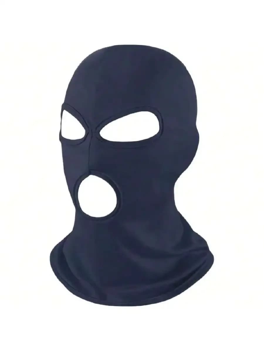 Maschera balaclava nera a 3 fori per uomo e donna, per moto, sci, ciclismo, caccia