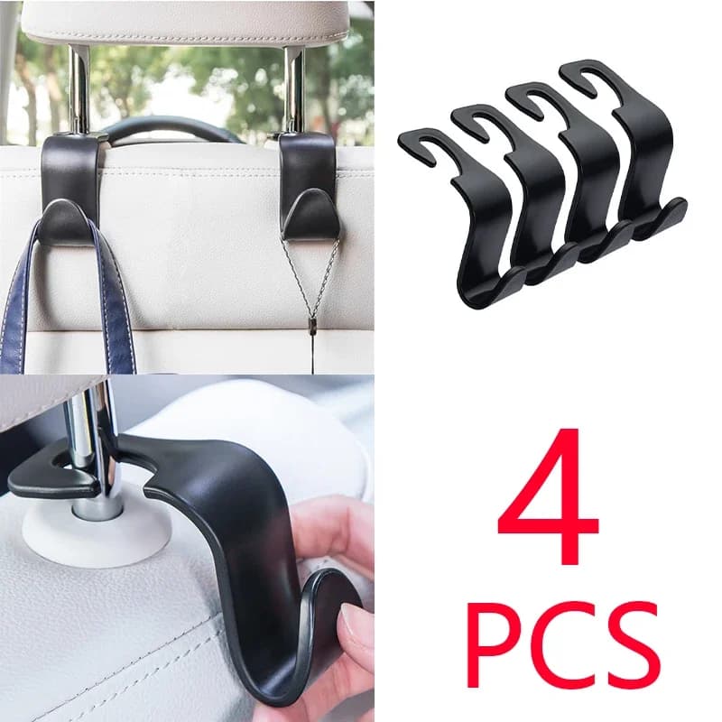 Auto Pratico e conveniente 4/1Pack Ganci per borse Clip per auto Sedile anteriore Poggiatesta Supporto per organizer Ganci di fissaggio automatico Sto per auto