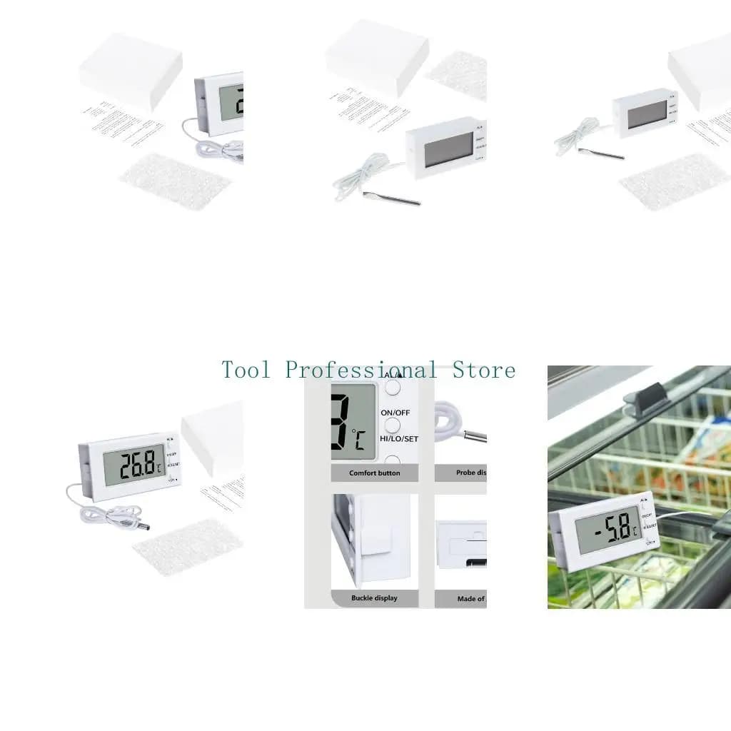 Misuratore temperatura 57QF Termometri digitali Conversione ℃/℉ Da -50 a 100 ℃/da -50 a 300 ℃ Termometri da forno con display
