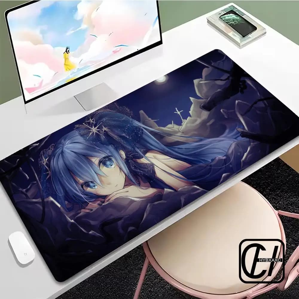 Miku Nightcore Mouse Pad large keyboard mouse desk pad non-slip rubber gaming mouse pad laptop mouse carpet