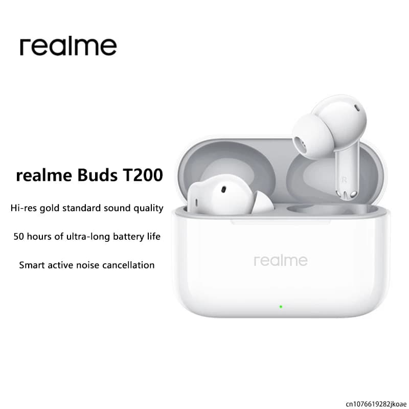 Original realm earphones Buds T200 TWS Wireless Bluetooth 5.4 Headphones Stereo earphones with active noise reduction IP55