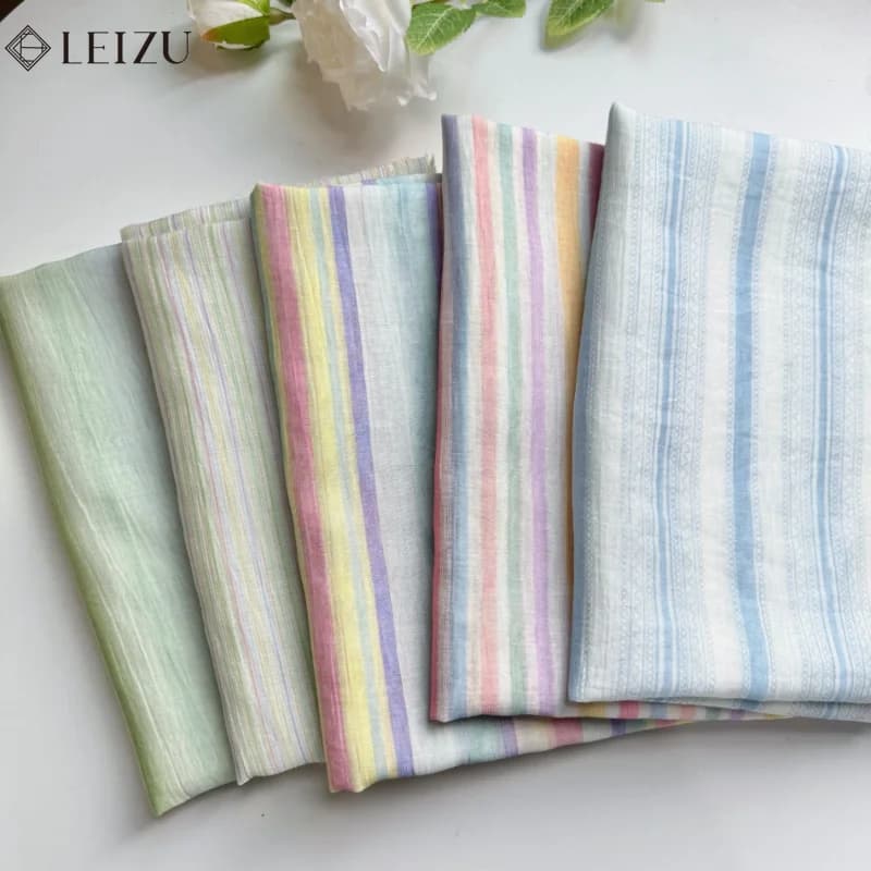 Tessuto Stampato a Righe 0,5/1 Iarda, Broccato in Cotone Floreale, Morbido e Traspirante per Abbigliamento Fai-da-Te, Vestiti, Sciarpe, Materiale da Cucito