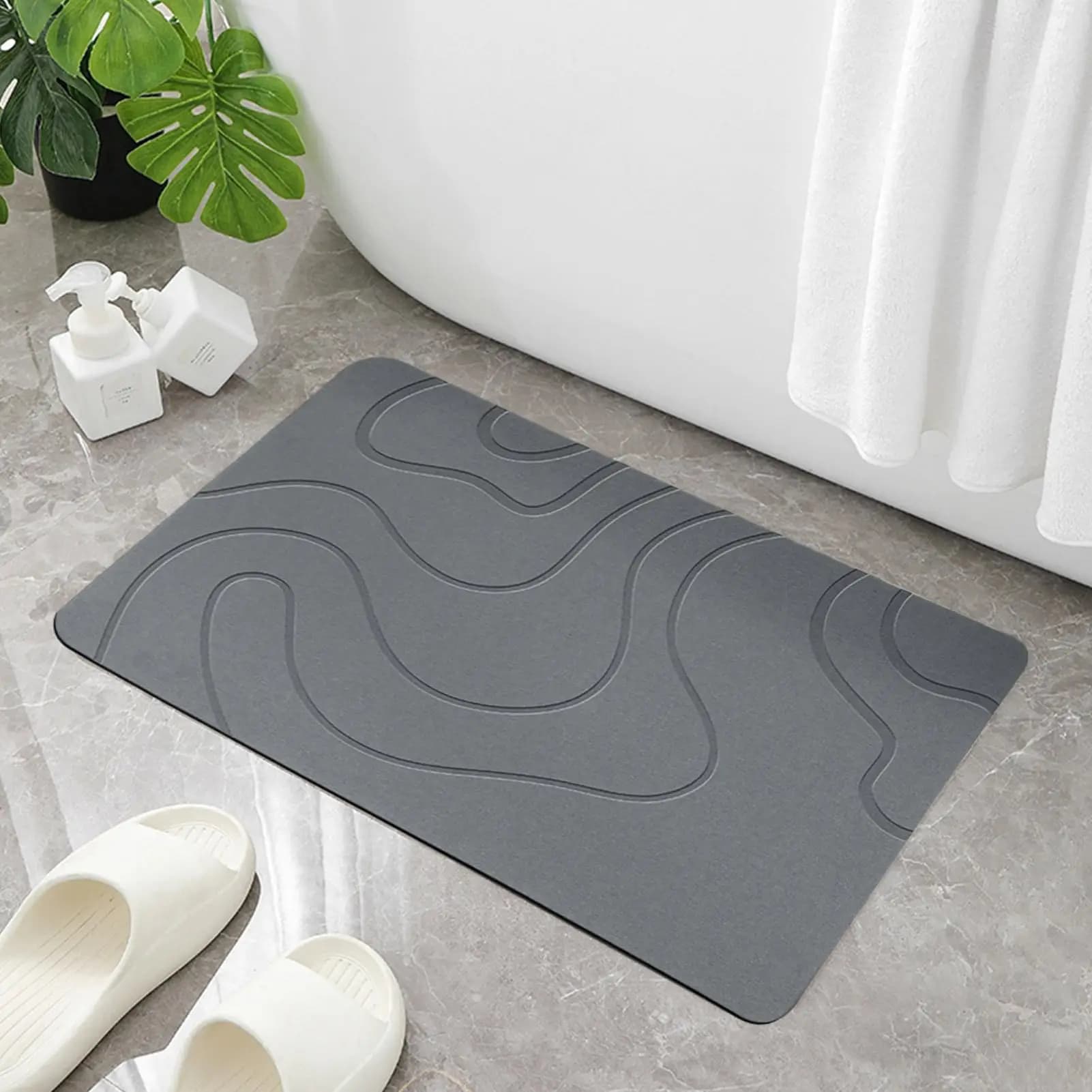 Tappetino da bagno in pietra assorbente Tappetino antiscivolo Tappeti da ingresso Tappeti da bagno per interni Tappetino antiscivolo ad alto assorbimento d'acqua