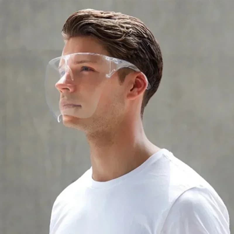 Maschera protettiva trasparente antiappannamento antispruzzo Occhiali da sole di sicurezza coperti a pieno facciale Occhiali protettivi per visiera Occhiali da sole