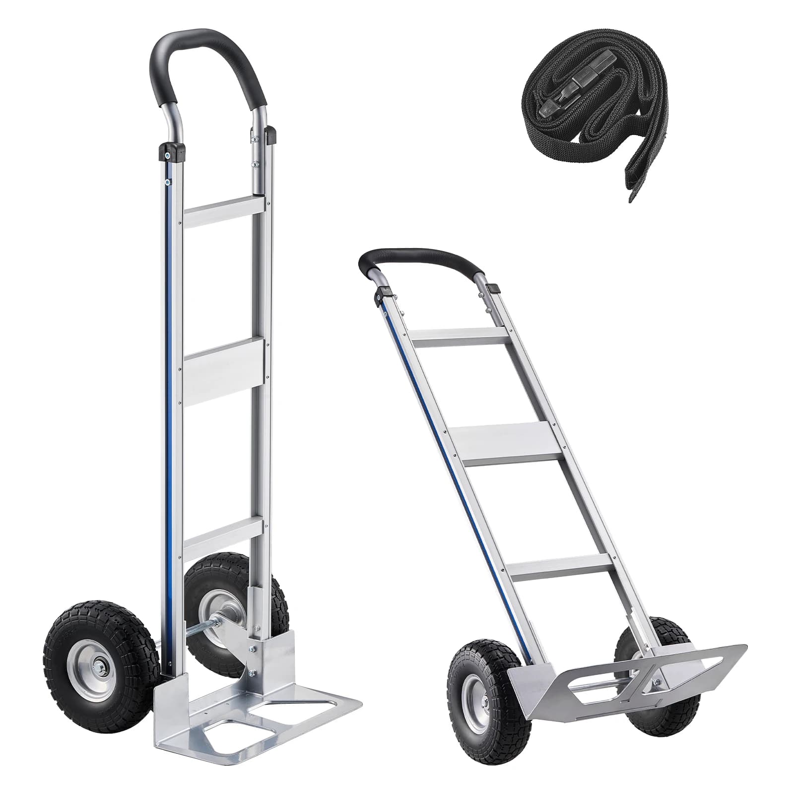 Carrello Portapacchi SucceBuy 500LBS con Ruote Antiscivolo e Cinghia di Fissaggio, Carrello Portatile in Lega di Alluminio per Traslochi, Casa e Magazzino