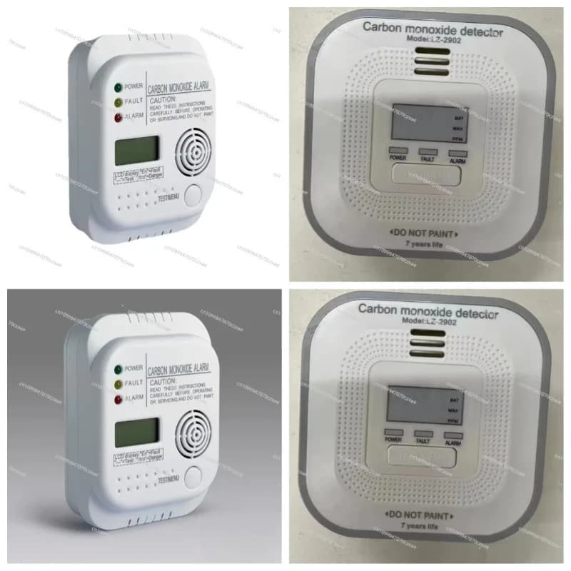 Household CO Carbon Monoxide Detector Audible Visual Alarm Battery Operated Indoor Gas Safety Monitor