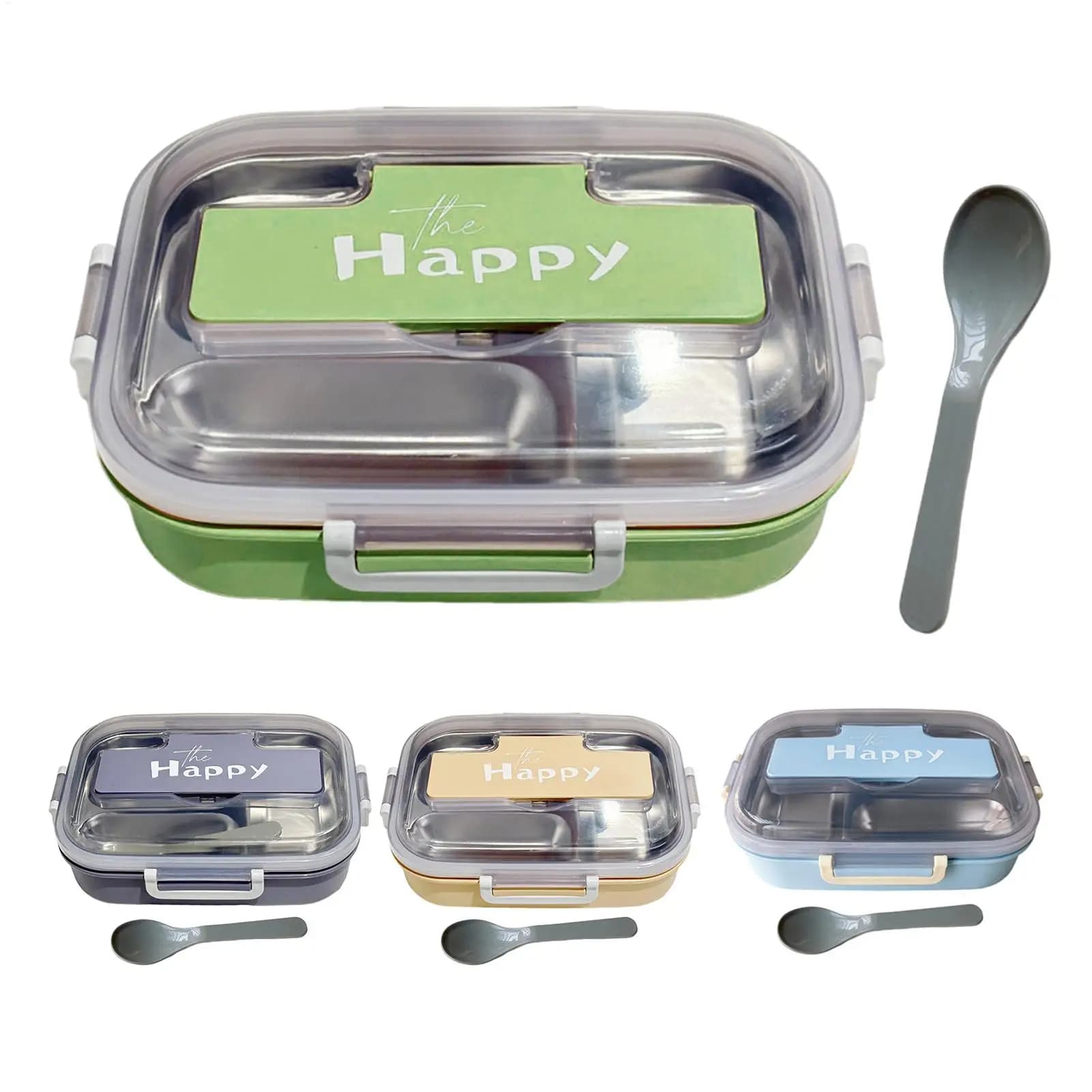 Lunch Box portatile Bento Box diviso in acciaio inossidabile con stoviglie per adulti Bambini Studenti Contenitori per alimenti a tenuta stagna