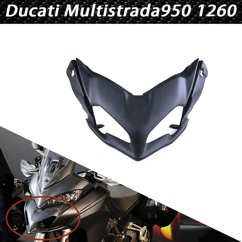 Adatto per copertura faro in fibra di carbonio modificata per moto Ducati Multistrada 950/1260