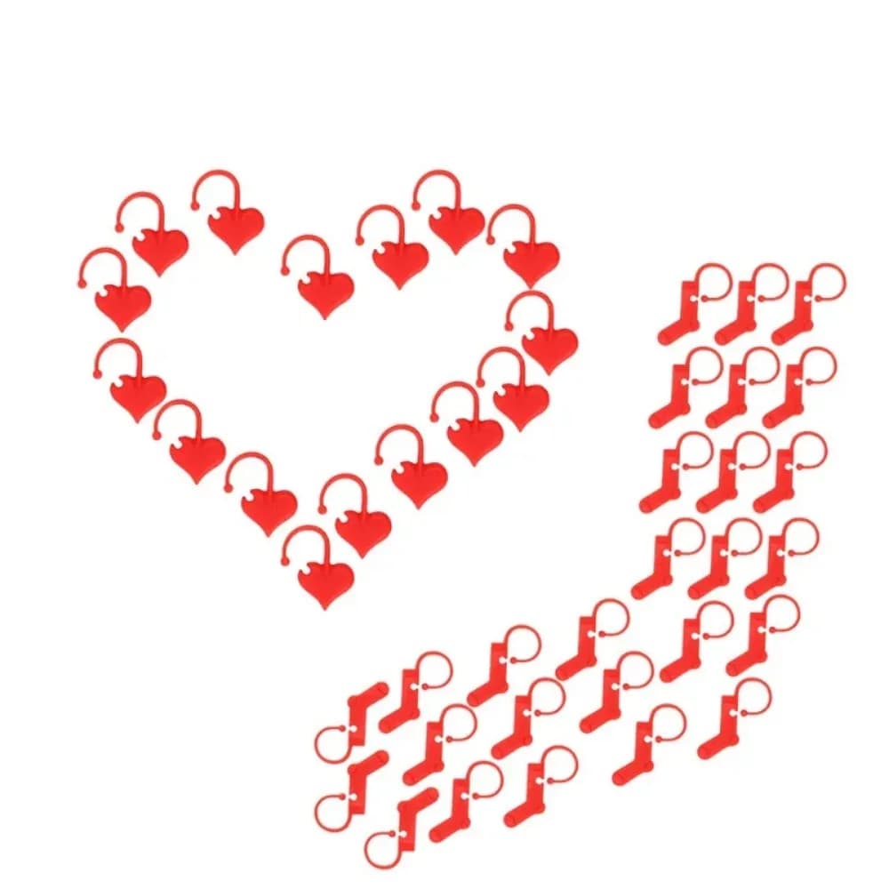 100Pcs Heart Shaped Locking Stitch Plastic Knitting Markers Small Clip Buckle Crochet Latch Needle Hook Sewing Tools