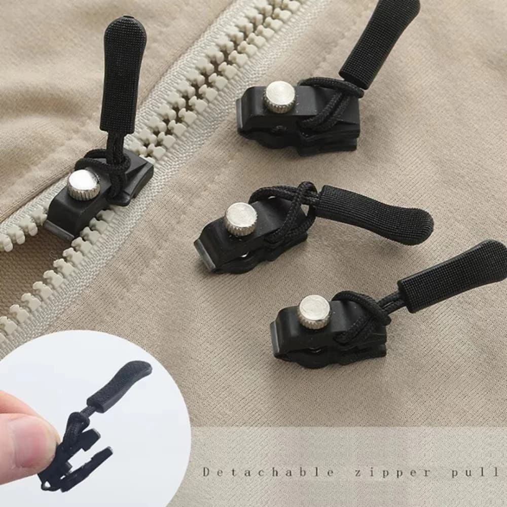 Quick Instant Detachable Zipper Head 3‑12Pcs Universal Zipper Repair Kit Replacement Zipper Slider Pull Jacket Bags Coat DIY Sew