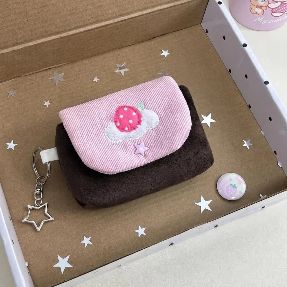 Korean Polka Dot Star Print Cosmetic Bag Large Capacity Portable Stationery Pencil Case Multi-Purpose Makeup Bag