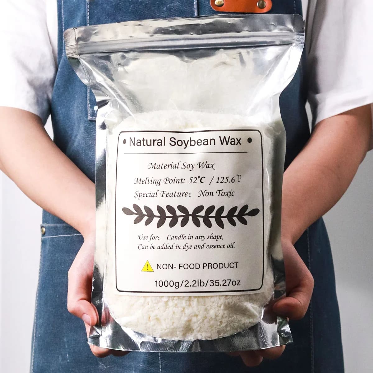 Materiale per candele profumate granulari in cera di soia naturale da 1 kg 100% senza additivi per materiali per candele senza fumo fai-da-te