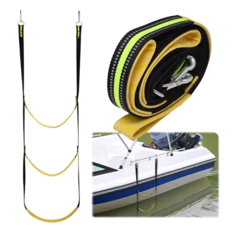 ISURE MARINE Scala portatile in corda morbida a tre strati Scala sospesa laterale per yacht a tre gradini in nylon Accessori per barche riutilizzabili
