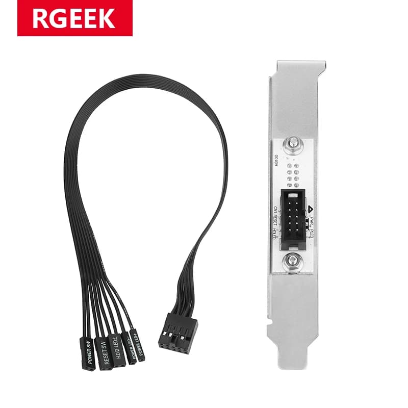 RGEEK Interruttore di Alimentazione Esterno per Scheda Madre, Pulsante di Riavvio LED HDD, Cavo di Prolunga per Alimentazione per Case PC, Chassis, Pannello PCI