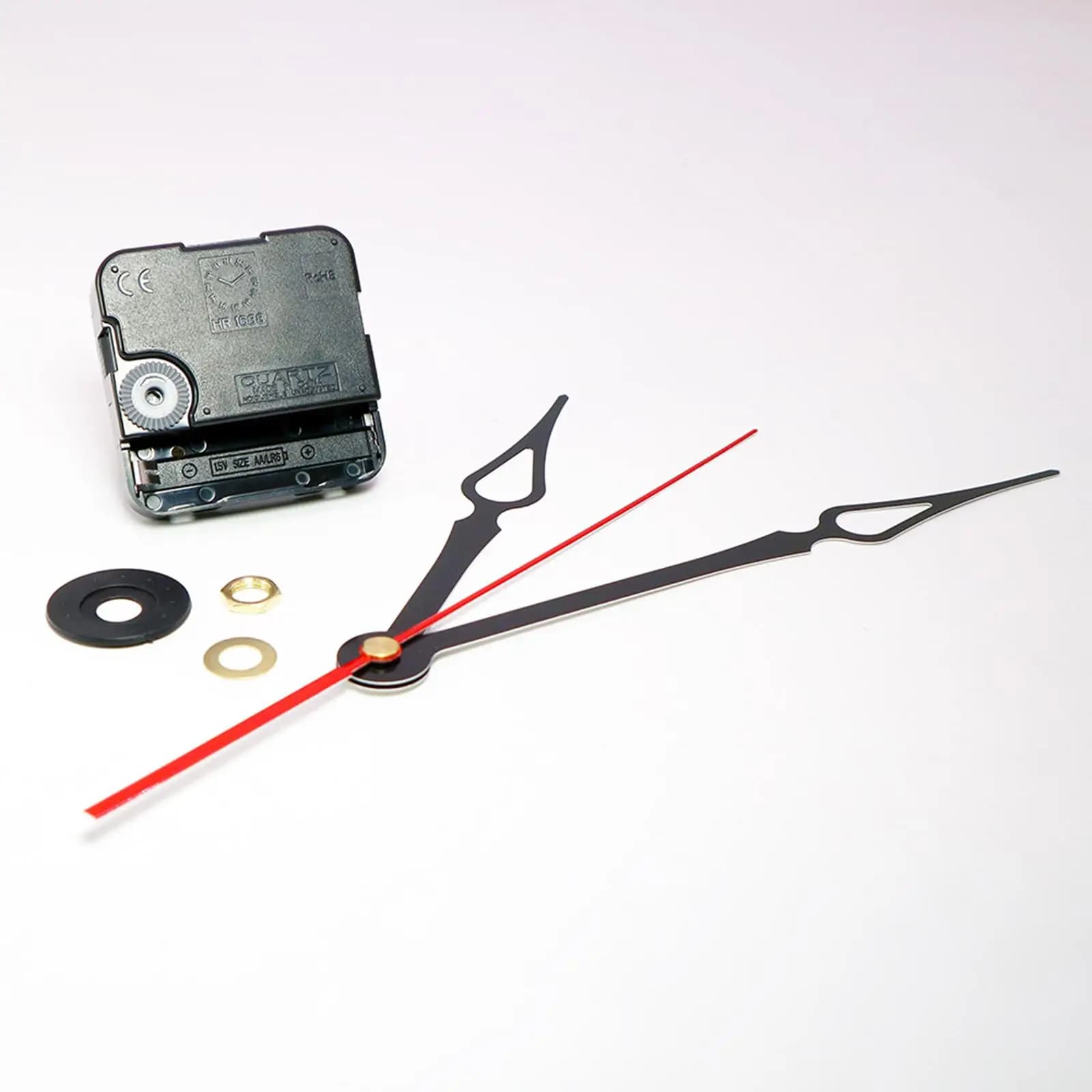 Kit Lancette e Meccanismo per Orologio da Parete Grande, Movimento in Plastica Nera Fai-da-Te per Orologi Senza Cornice in Legno o Metallo